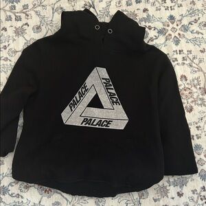 PALACE Kids Black Hoodie with Gray Logo